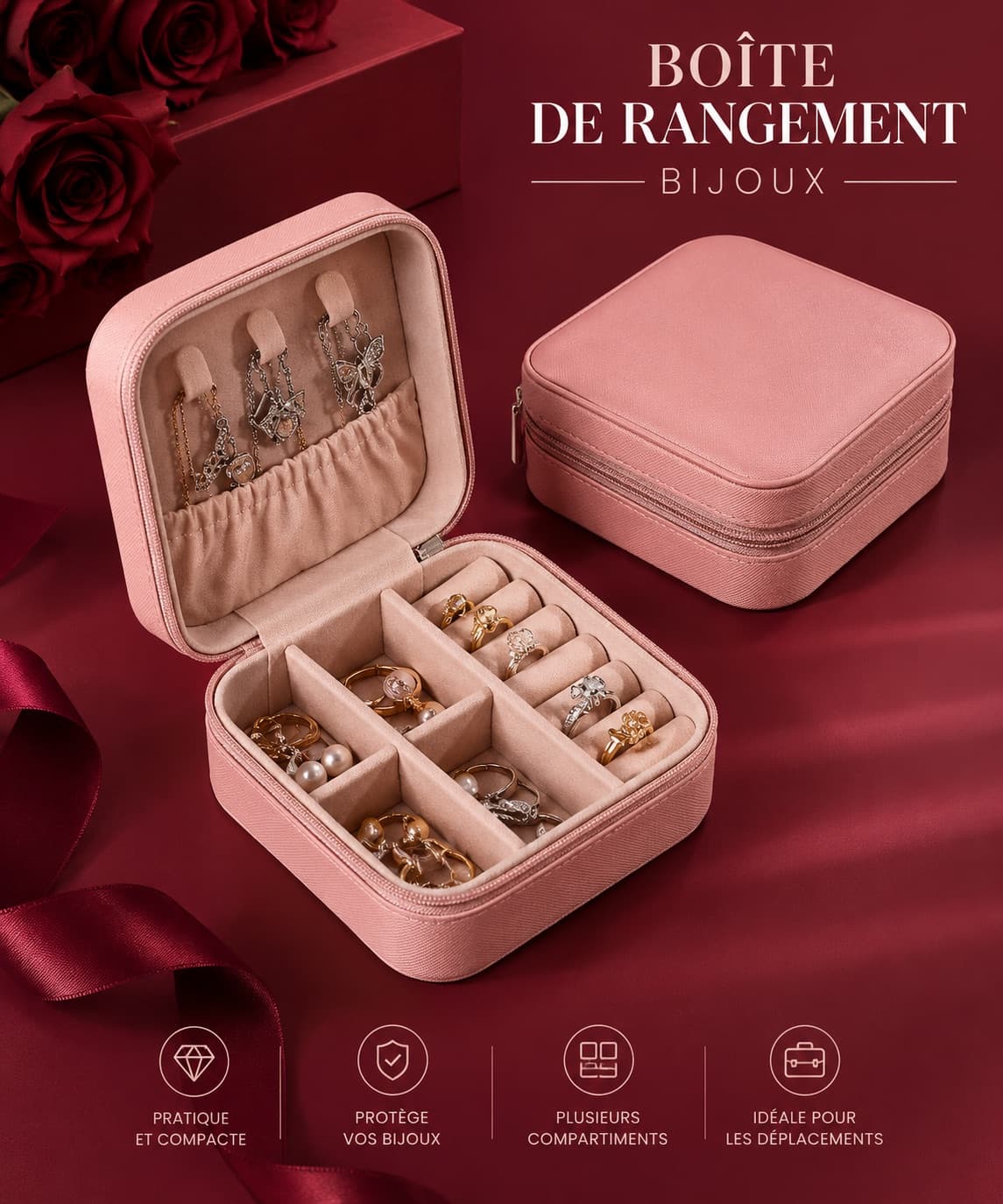 Boîte de rangement bijoux ❤️👛 1