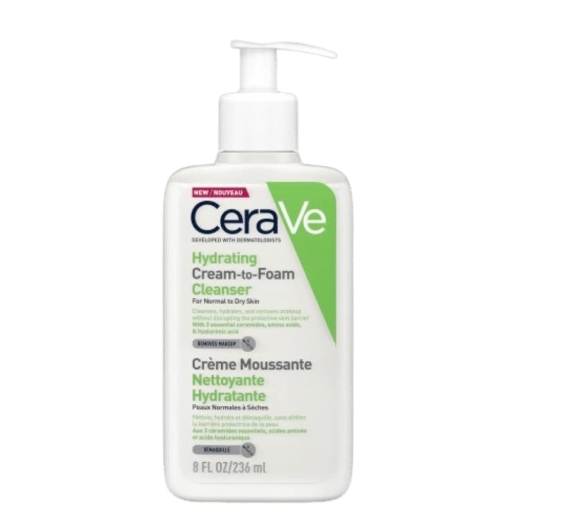 CeraVe – Crème Moussante Nettoyante Hydratante Visage pour les Peaux Normales à Sèches 236ml