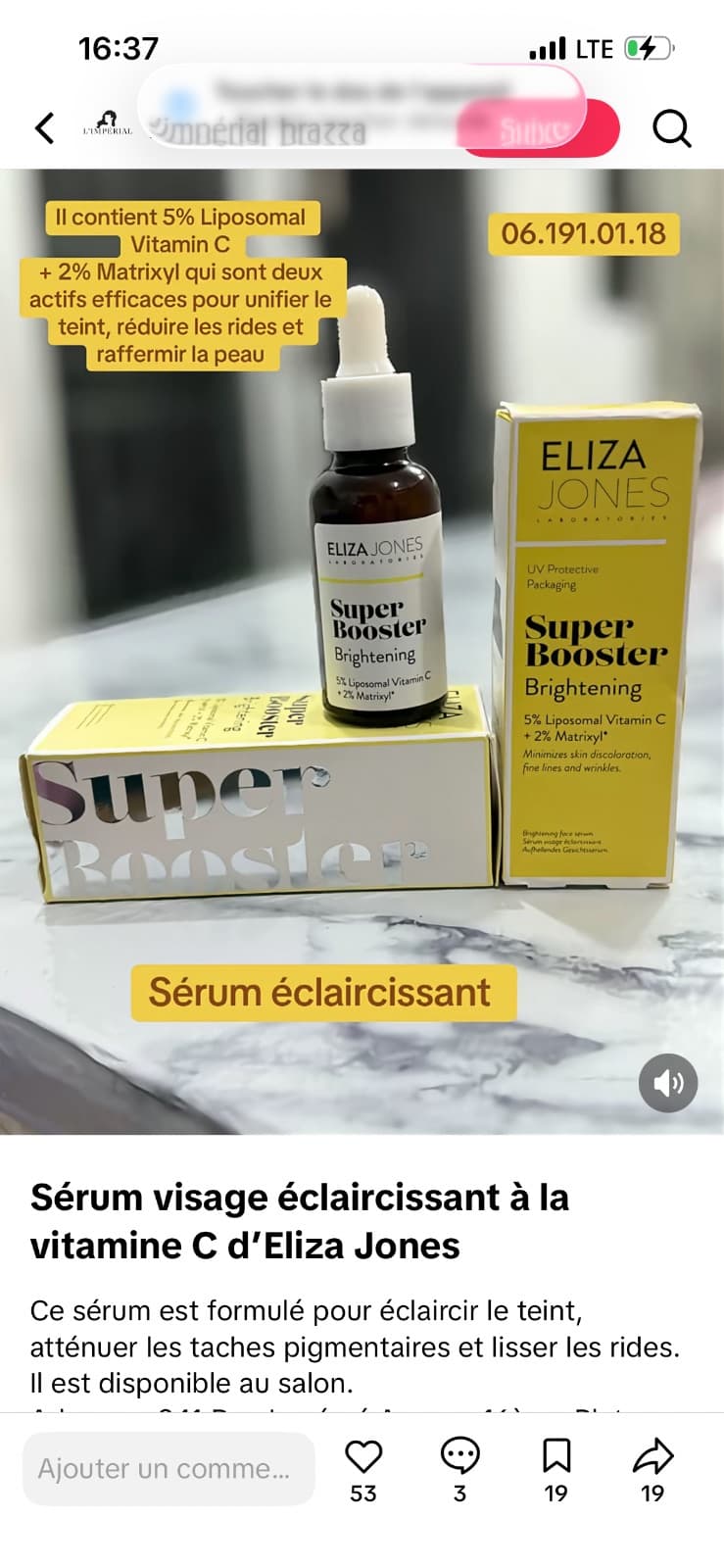 Sérum visage Eliza Jones 