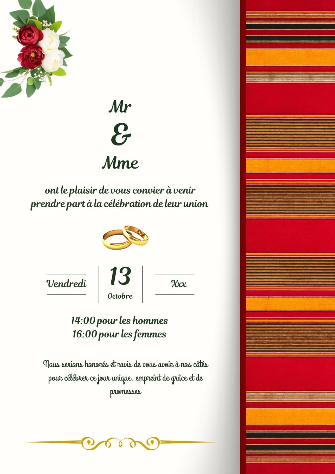 Carte d’invitation chic et traditionnelle 4