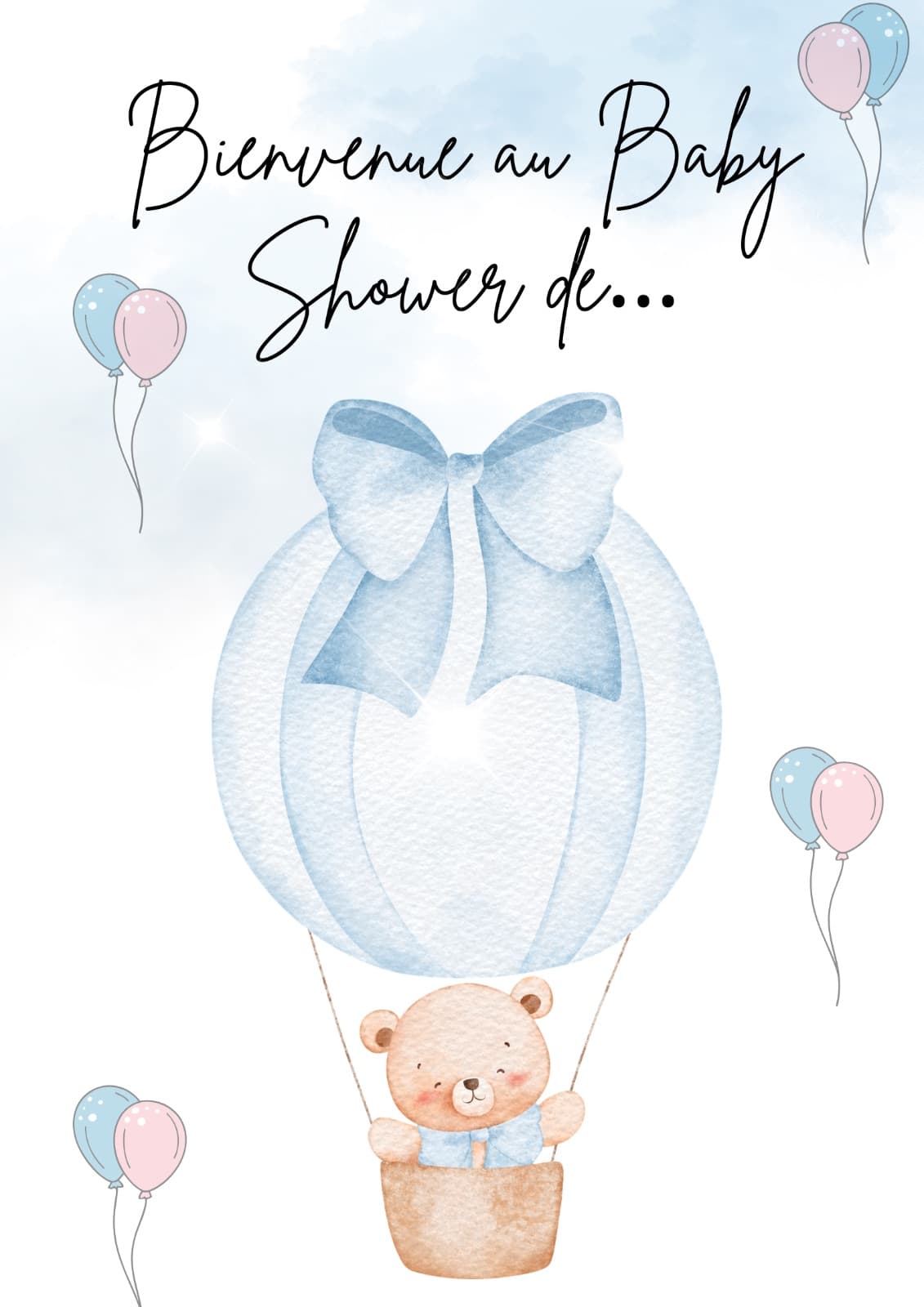Tableau de bienvenue pour baby shower 1