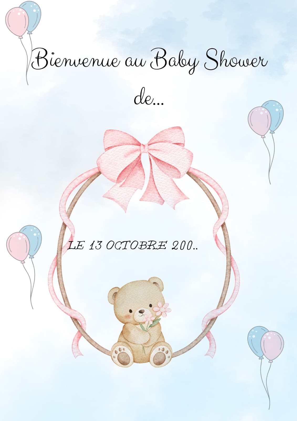 Tableau de bienvenue pour baby shower 3